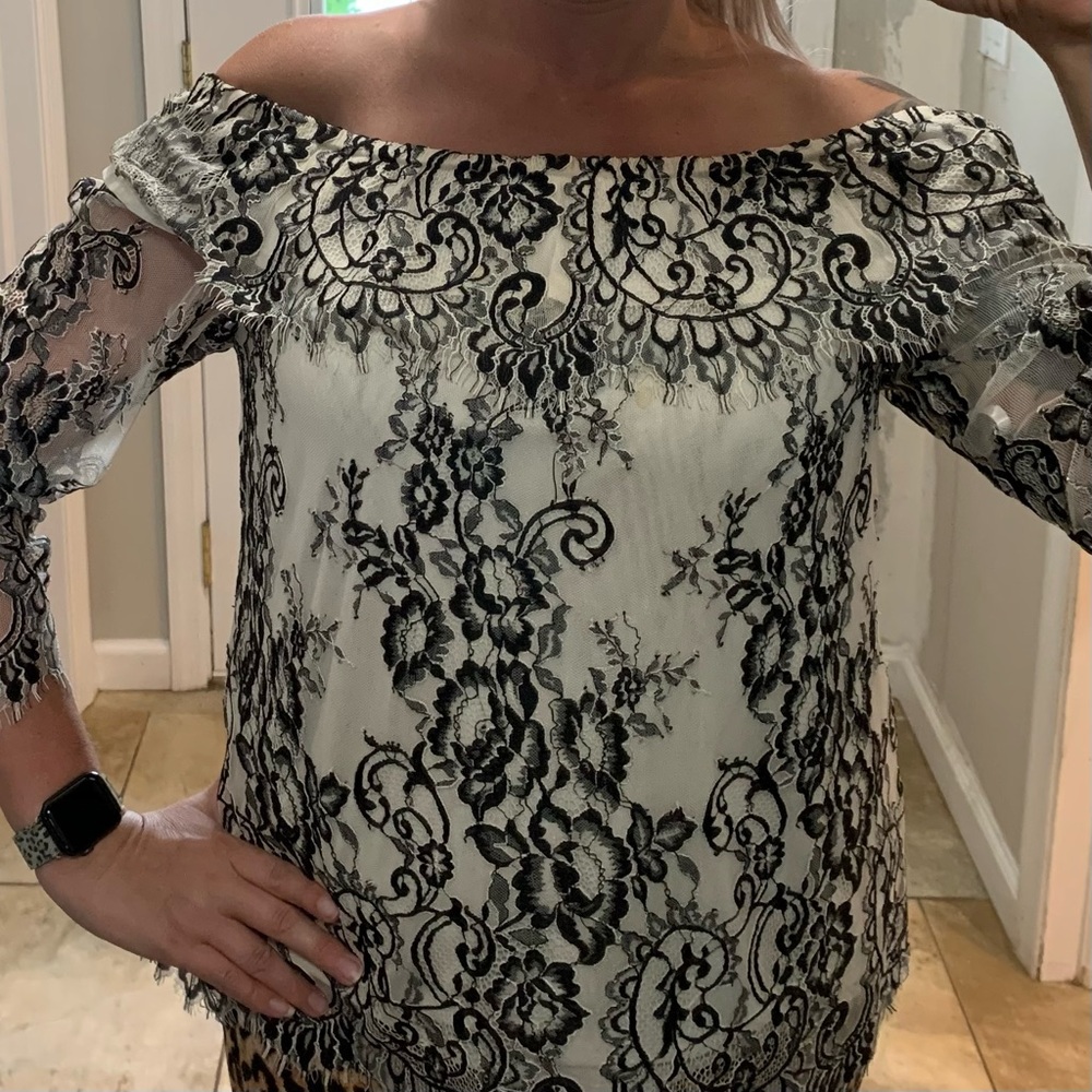 Off the Shoulder Lace Blouse